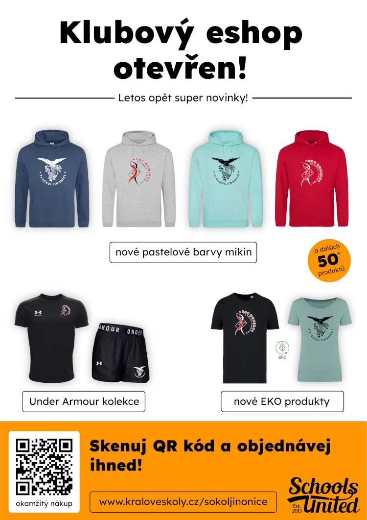 Klubový e-shop TJ Sokol Jinonice – mikiny a sportovní oblečení